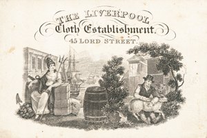 Handelskarte, The Liverpool Cloth Establishment von English School