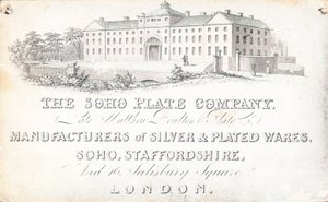 Handelskarte, The Soho Plate Company von English School