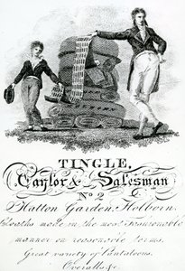 Handelskarte für Tingle, Taylor und Salesman, Nr. 2 Hatton Garden, Holborn von English School