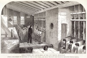 Tretmühle und Eichenumhüllung im Stadtgefängnis, Holloway, aus The Criminal Prisons of London and Scenes of Prison Life von Henry Mayhew (1812-87) und John Binny, 1862