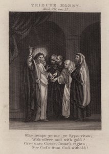 Zinsgroschen, Markus XII, Vers 17 von English School