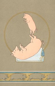 Zwei anthropomorphe Schweine im Zirkus