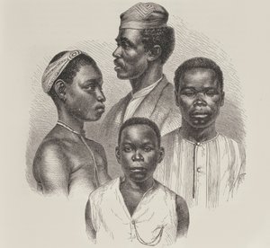 Typen von der Loango-Küste, aus Die Geschichte der Menschheit, Bd.III, von Prof. Friedrich Ratzel, 1898 von English School