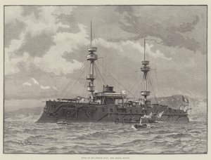 Typen der französischen Marine, der Amiral Baudin (Gravur) von English School