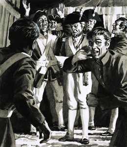 Unidentifizierte Gruppe von Soldaten erhält eine Nachricht von English School
