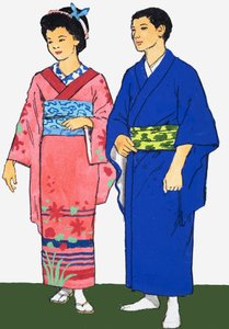 Unidentifiziertes Bild eines japanischen Mannes und einer Frau von English School