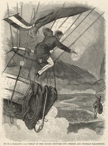 Oben in einem Ballon; Ein Kampf in den Wolken zwischen zwei französischen und preußischen Ballonfahrern von English School