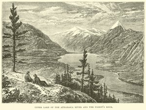Oberer See des Athabasca River und der Priesterfelsen