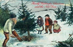 Weihnachtsbaum entwurzeln, Weihnachtskarte von English School