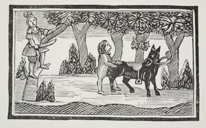 Valentin und Orson, Illustration aus Chap-books of the Eighteenth Century von John Ashton, veröffentlicht 1882 von English School