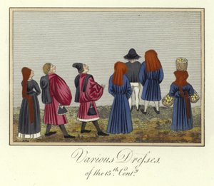 Verschiedene Kleider des 15. Jahrhunderts