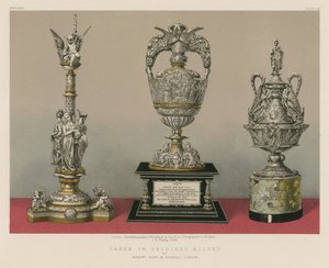 Vasen aus oxidiertem Silber von Messrs Hunt und Roskell, London