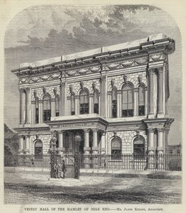 Vestry Hall des Weilers Mile End (Gravur) von English School