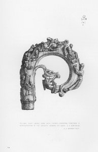 Victoria und Albert Museum: Hirtenstab, geschnitztes Elfenbein, mit Figuren, die zusammen eine Darstellung der Geburt Christi bilden, Deutsch