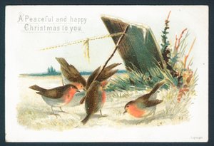 Viktorianische Weihnachtskarte - Ein friedliches und glückliches Weihnachten für dich