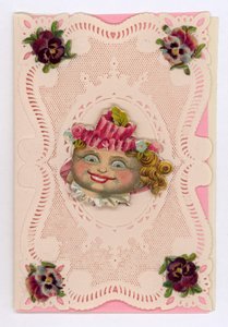 Viktorianische Valentinskarte von English School