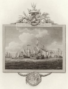 Sieg über die spanische Flotte am 29. August 1350 von English School
