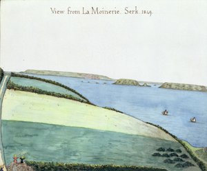 Ansicht von La Moinerie, Serk, 1849 von English School