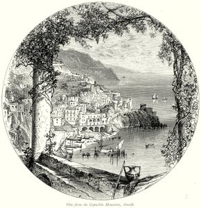 Blick vom Kapuzinerkloster, Amalfi (Gravur)