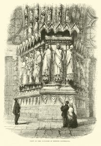 Ansicht im Inneren der Kathedrale von Reims, September 1870 von English School