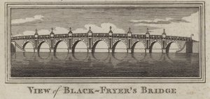 Ansicht der Blackfriars Bridge, London (Stich)