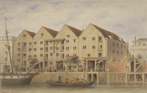 Ansicht von Chamberlains Wharf, Tooley Street, 1846 von English School