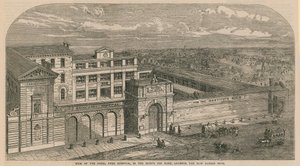 Ansicht des Royal Free Hospital in der Grays Inn Road, mit dem neuen Sussex-Flügel von English School