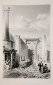 Ansicht des Tempels des Augustus, veröffentlicht 1863, Lithographie von English School
