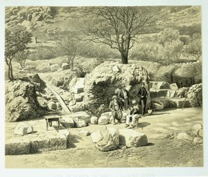 Ansicht des Tempels des Mars, aus A History of Discoveries at Helicarnassus, Cnidus, & Branchidae, von Charles Thomas Newton, veröffentlicht 1862