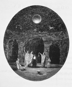 Ansicht der alten mysteriösen Riten, die in der Mithras-Höhle gefeiert wurden