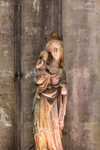 Jungfrau und Kind bekannt als Notre-Dame de la Nef. 14. Jahrhundert von English School