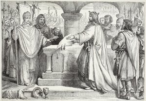 Besuch von Karl dem Großen beim Papst, Illustration aus Die Geschichte des Protestantismus von James Aitken Wylie (1808-1890), veröffentlicht 1878 von English School