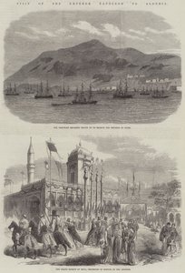 Besuch von Kaiser Napoleon in Algerien (Stich) von English School