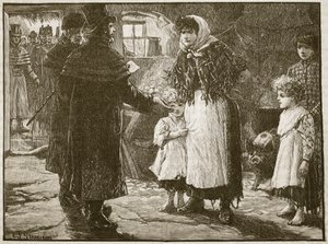 Besuch des Zehntenprokurators, Irland, 1832, Illustration aus Cassells Illustrierter Geschichte Englands von English School