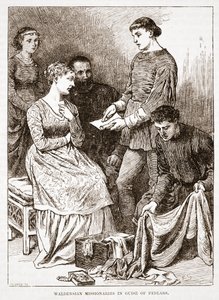 Waldenser Missionare in der Verkleidung von Hausierern, Illustration aus Die Geschichte des Protestantismus von James Aitken Wylie, veröffentlicht 1878 von English School