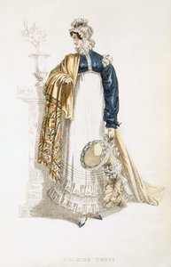 Spazierkleid, Modeplatte aus Ackermanns Repository of Arts von English School