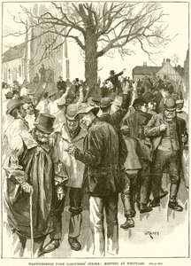 Streik der Landarbeiter in Warwickshire: Treffen in Whitnash von English School