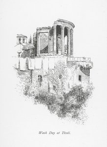 Waschtag in Tivoli (Lithografie) von English School