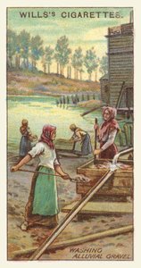 Waschen von alluvialem Kies
