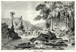 Wasserfall in Guiana (Gravur) von English School
