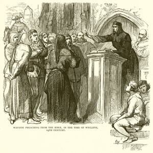 Predigt am Wegesrand aus der Bibel, zur Zeit von Wycliffe, 14. Jahrhundert