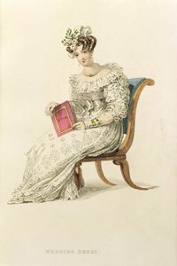Hochzeitskleid, Modeplatte aus Ackermanns Repository of Arts