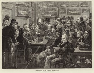 Wiegen der Fische in einem Londoner Anglerclub von English School