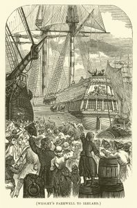 Wesleys Abschied von Irland (Gravur)