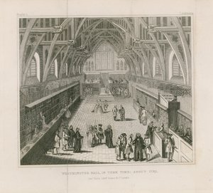 Westminster Hall zur Gerichtszeit, um 1770 von English School
