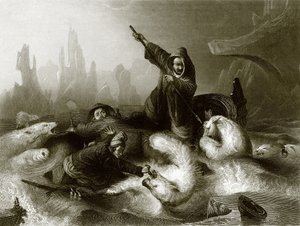 Walfänger von Bären angegriffen von English School