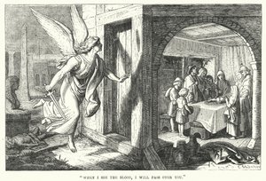 "Wenn ich das Blut sehe, werde ich an euch vorübergehen" (Gravur) von English School