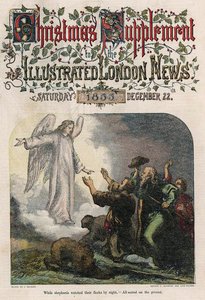Während Hirten nachts ihre Herden bewachten, vom Titelblatt der Illustrated London News, Weihnachtssupplement, 1855 von English School