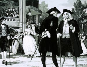 William Hogarth macht einen Spaziergang in den Vauxhall Gardens