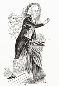 William Pitt der Jüngere spricht das Unterhaus an von English School